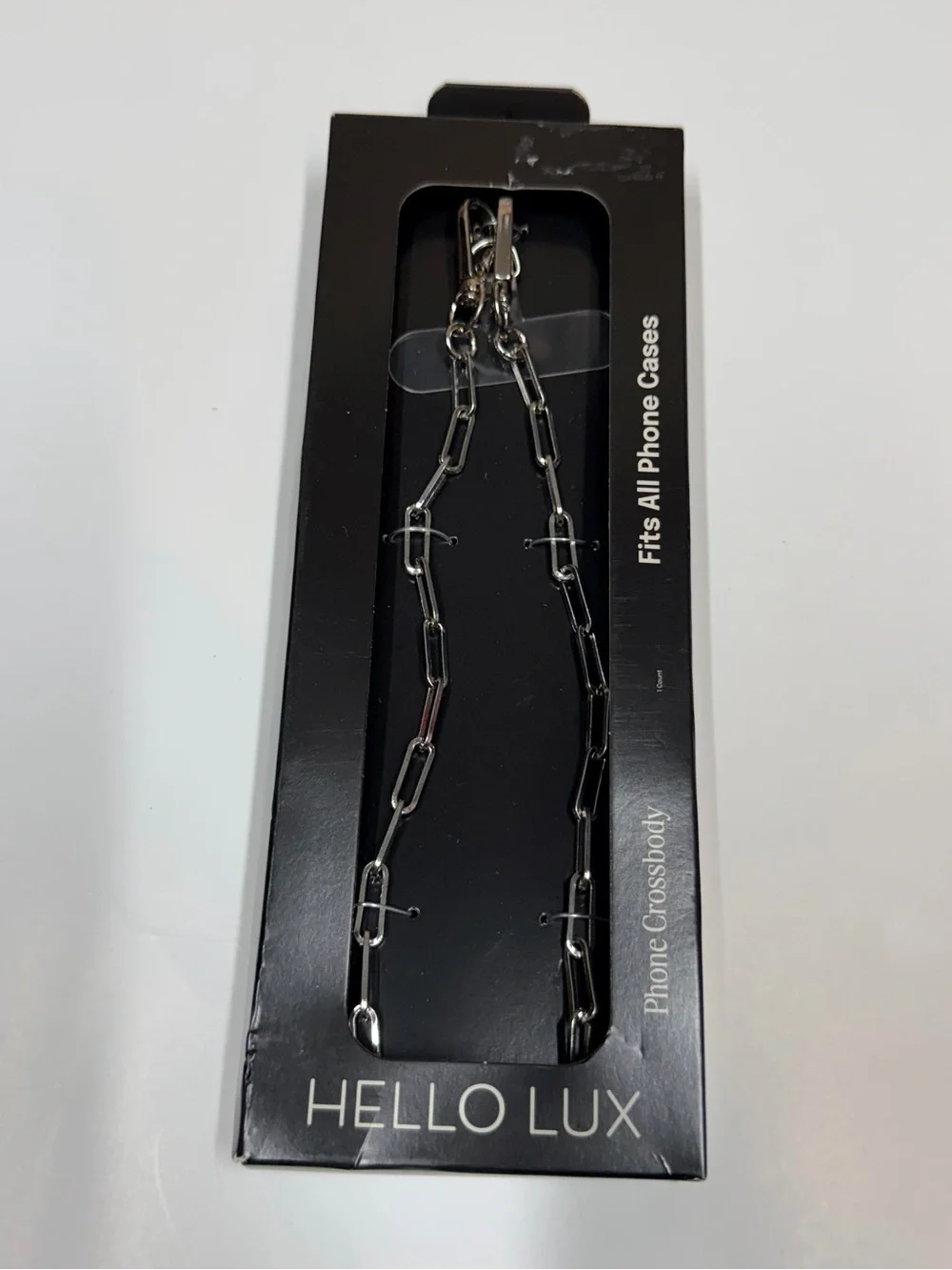 Silver Metal Phone Crossbody Chain - Link Wrist Strap